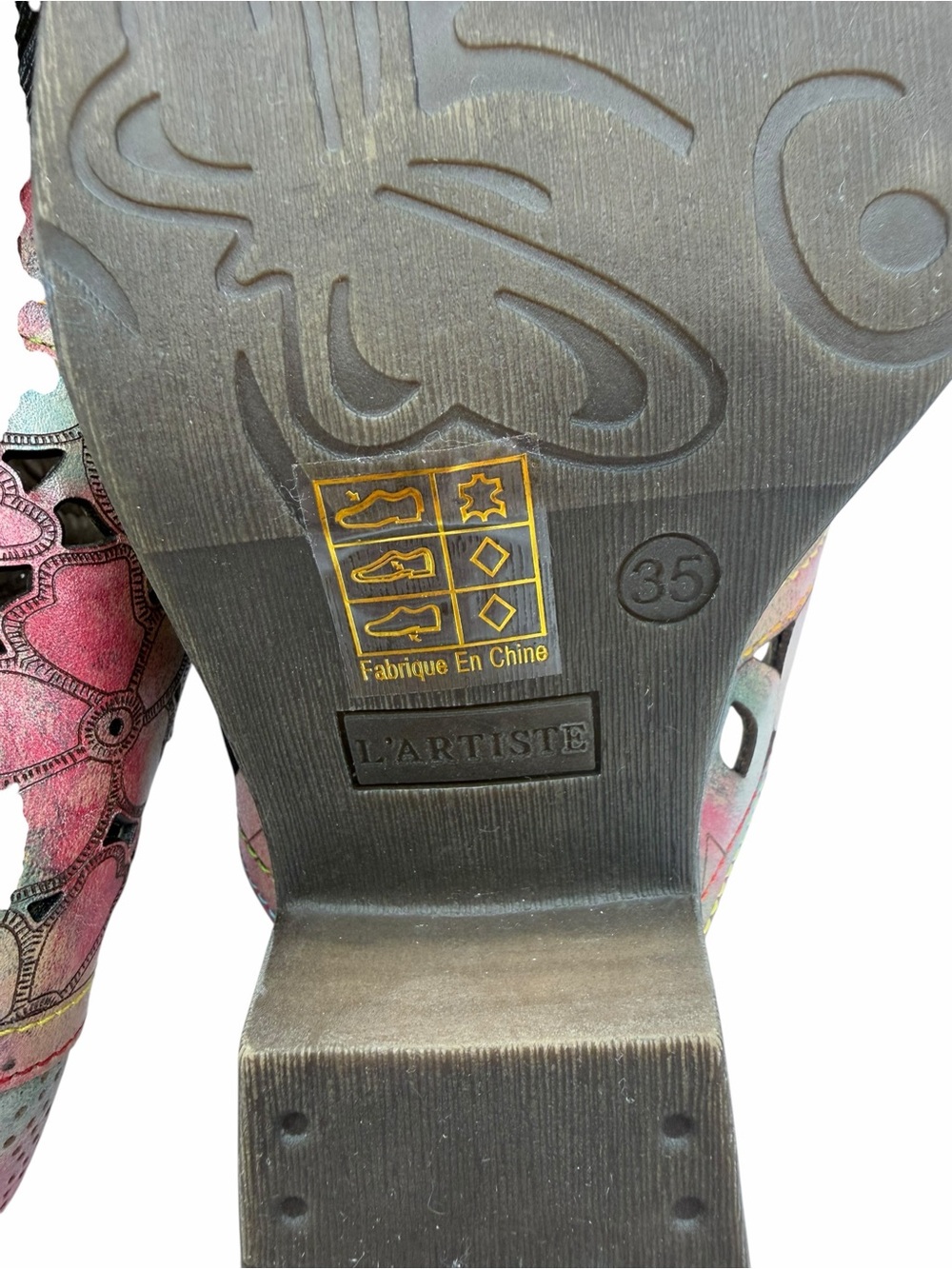 L'ARTISTE by Spring Step Rosalinda Leather Mules Size EU: 35 US: 5 Boho Style - Picture 13 of 15